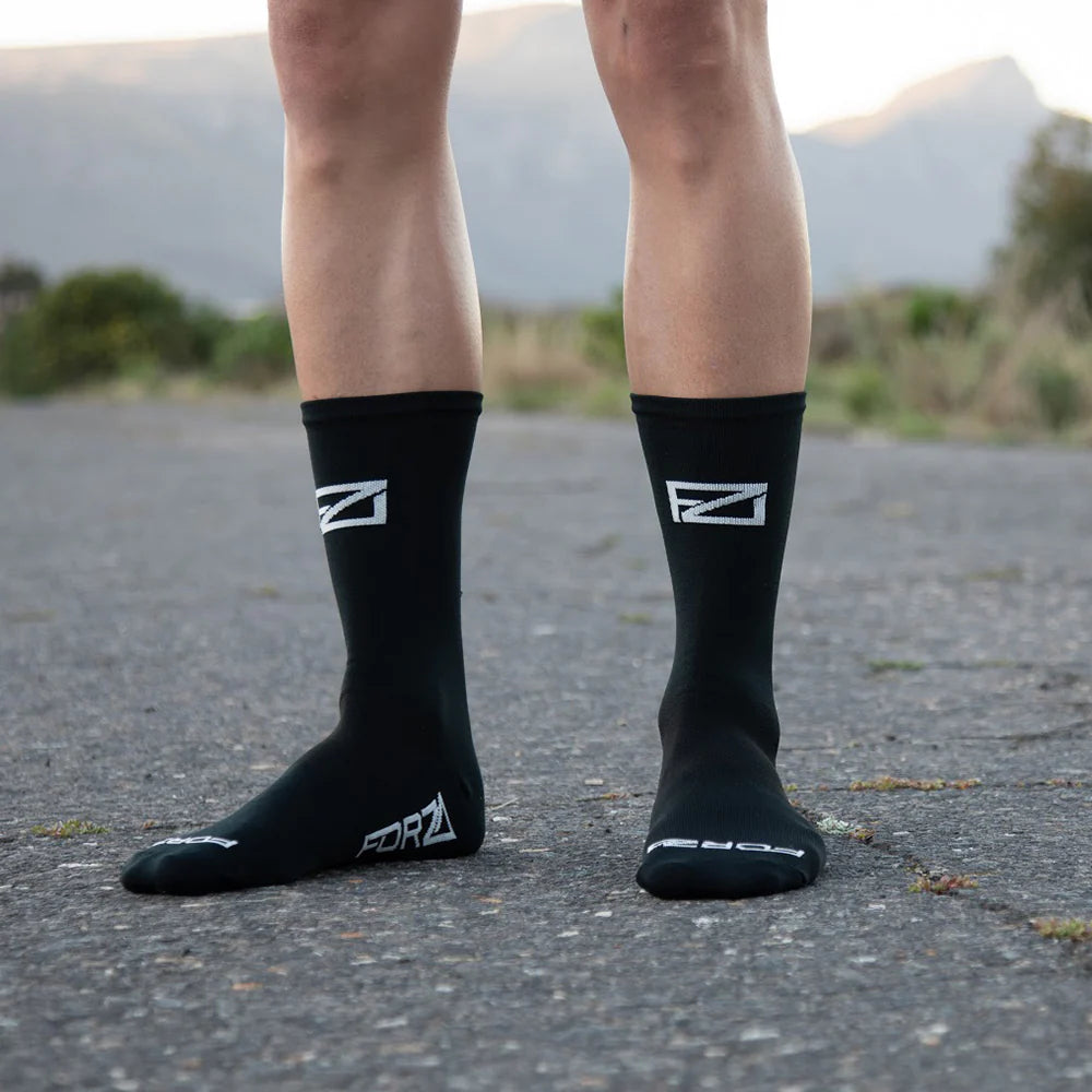 FORZA Premium Race Socks - Black - biket.co.za