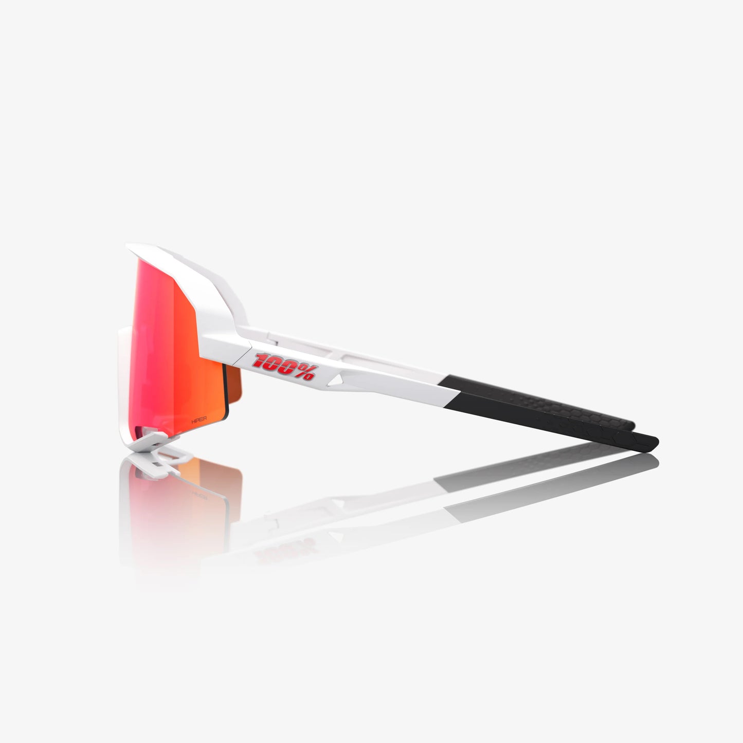 100% SLENDALE Matte White HiPER® Red Multilayer Mirror Lens - biket.co.za