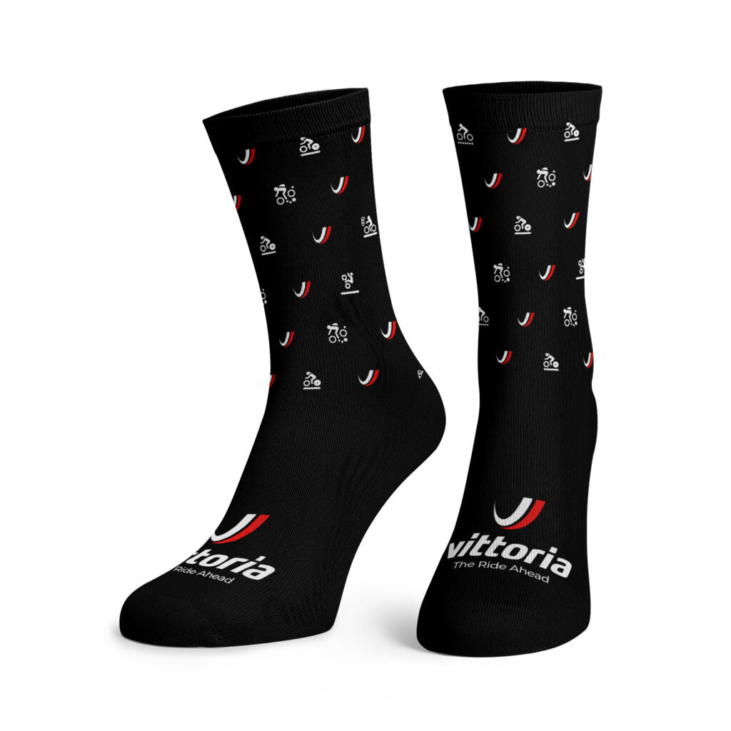 Vittoria Crew Socks- Black - biket.co.za