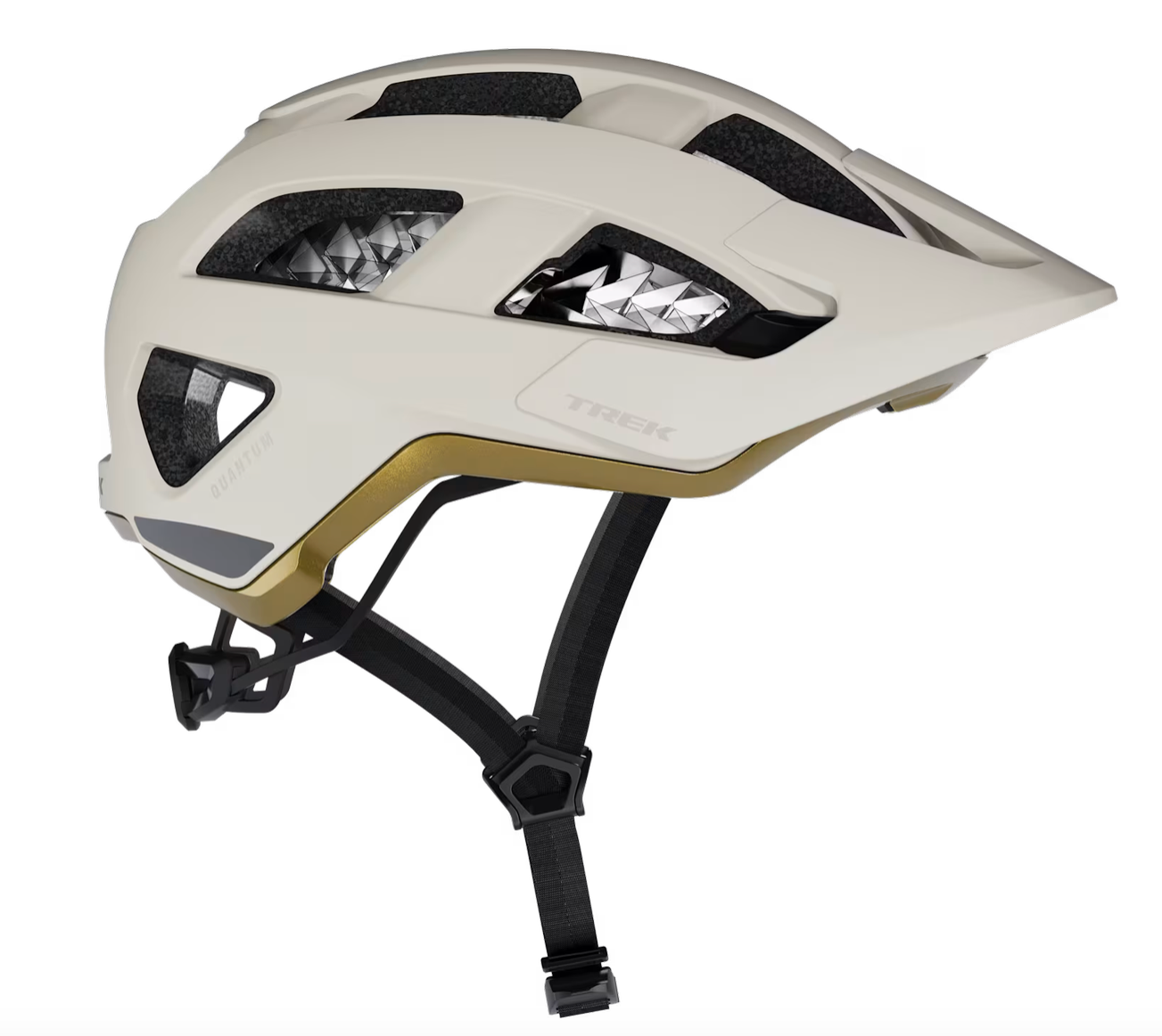 Trek Quantum WaveCel Mountain Bike Helmet-  Matte White/ Old style Gold - biket.co.za