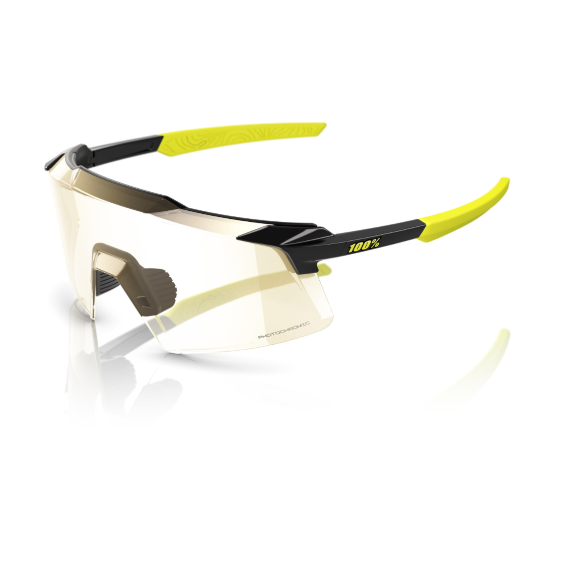 100% Aerocraft - Gloss Metallic Black - Gold Mirror Photochromic Lens - biket.co.za