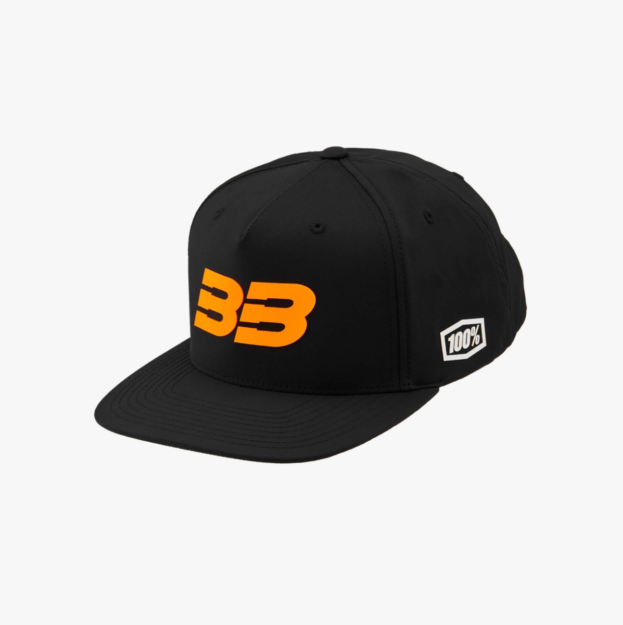 100% BB33 SNAPBACK HAT - BLACK/FLUO ORANGE - OS - biket.co.za