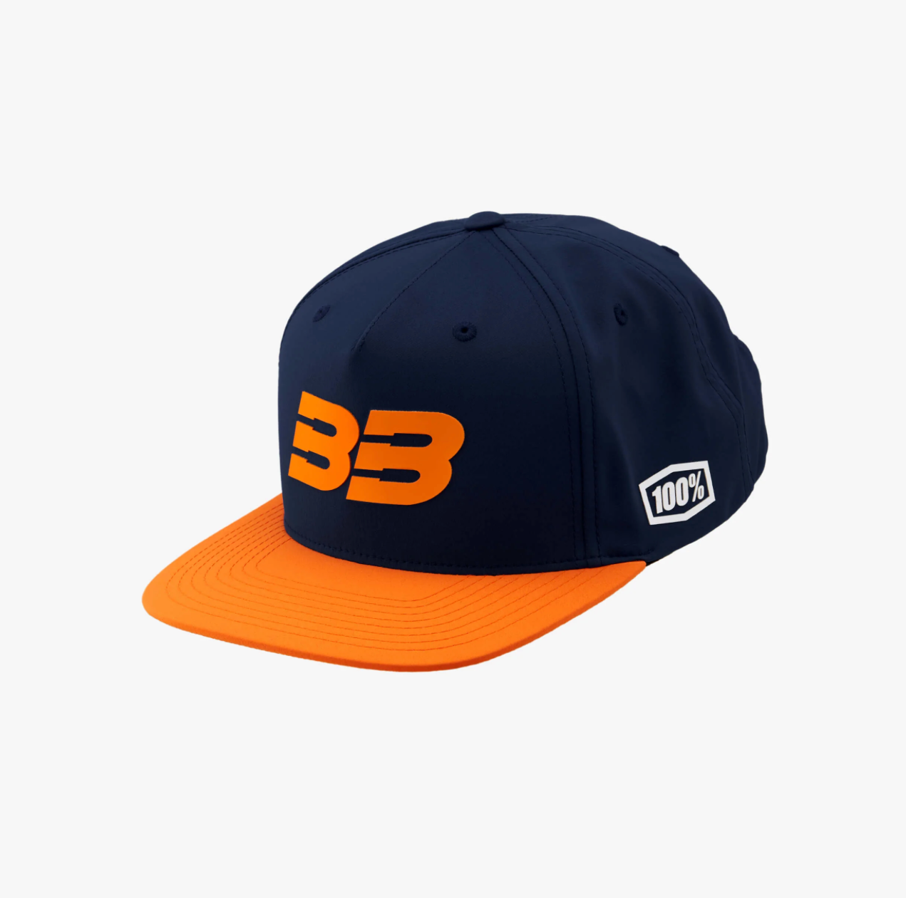 100% BB33 SNAPBACK HAT - NAVY/ORANGE - OS - biket.co.za