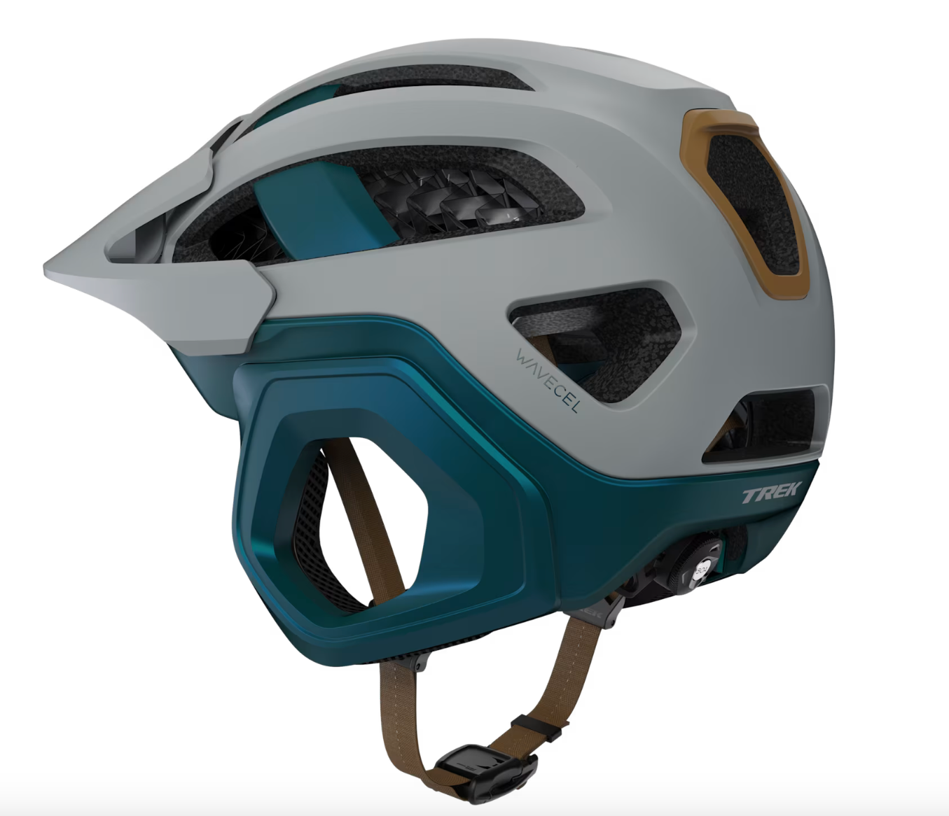 Trek Blaze WaveCel Mountain Bike Helmet - Matte Gravel/ Dark Aquatic - biket.co.za