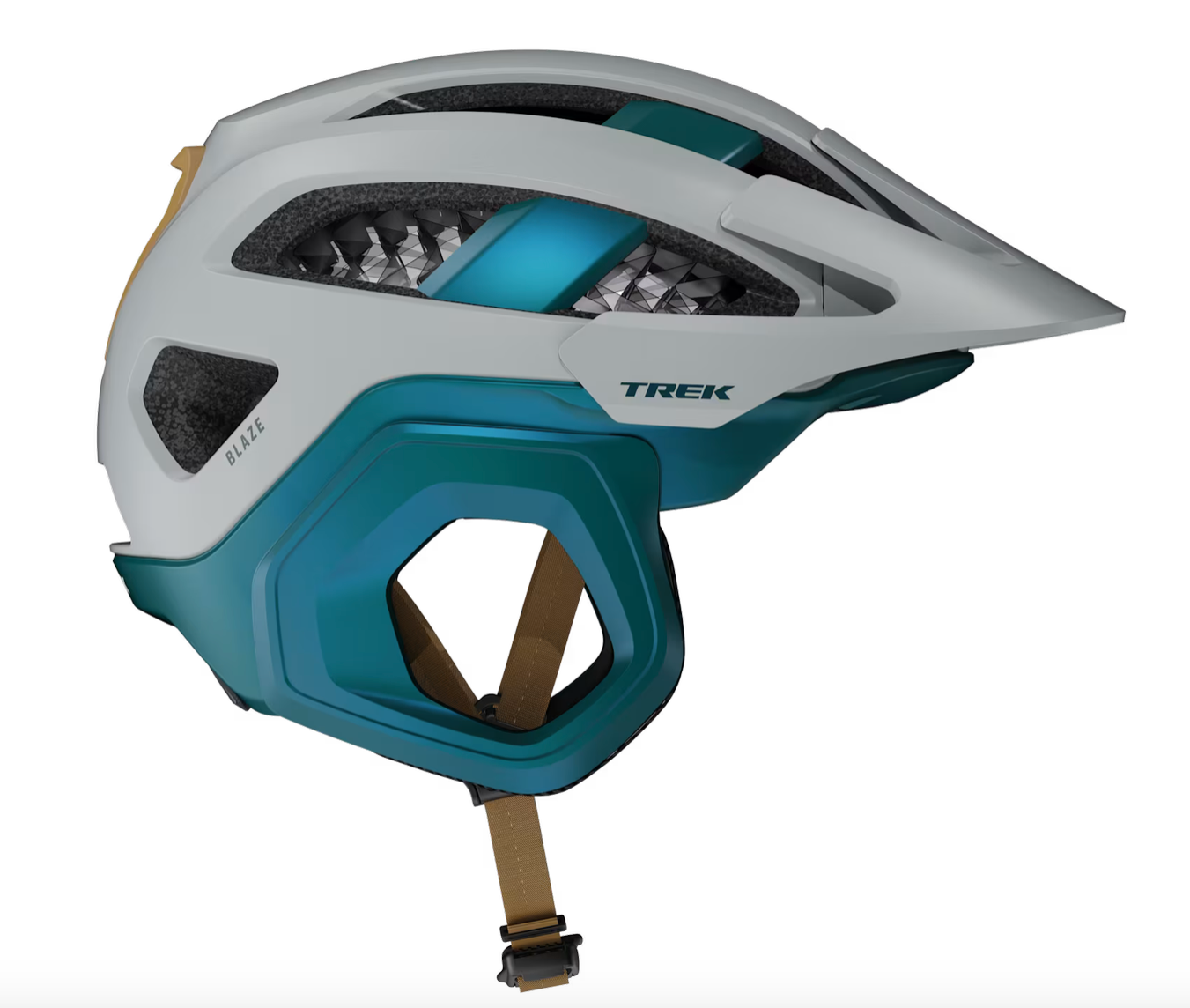 Trek Blaze WaveCel Mountain Bike Helmet - Matte Gravel/ Dark Aquatic - biket.co.za