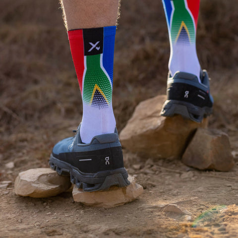 South Africa Flag Socks White - biket.co.za