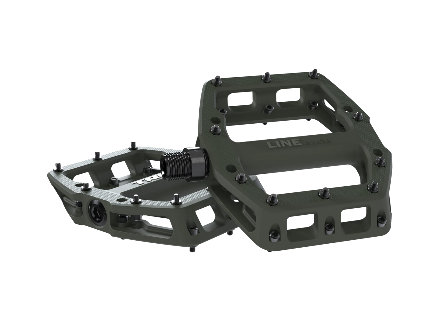 Trek Line Elite MTB Pedal Set - Matte Olive Green - biket.co.za