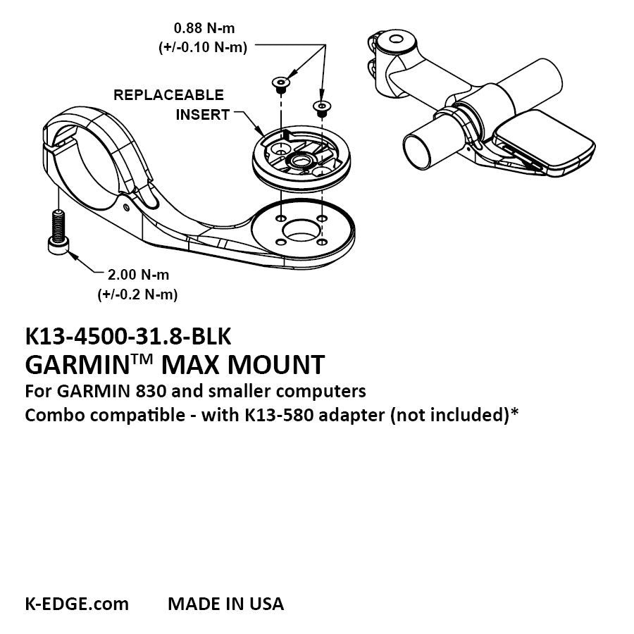 K-EDGE – GARMIN MAX MOUNT – 31.8 - biket.co.za