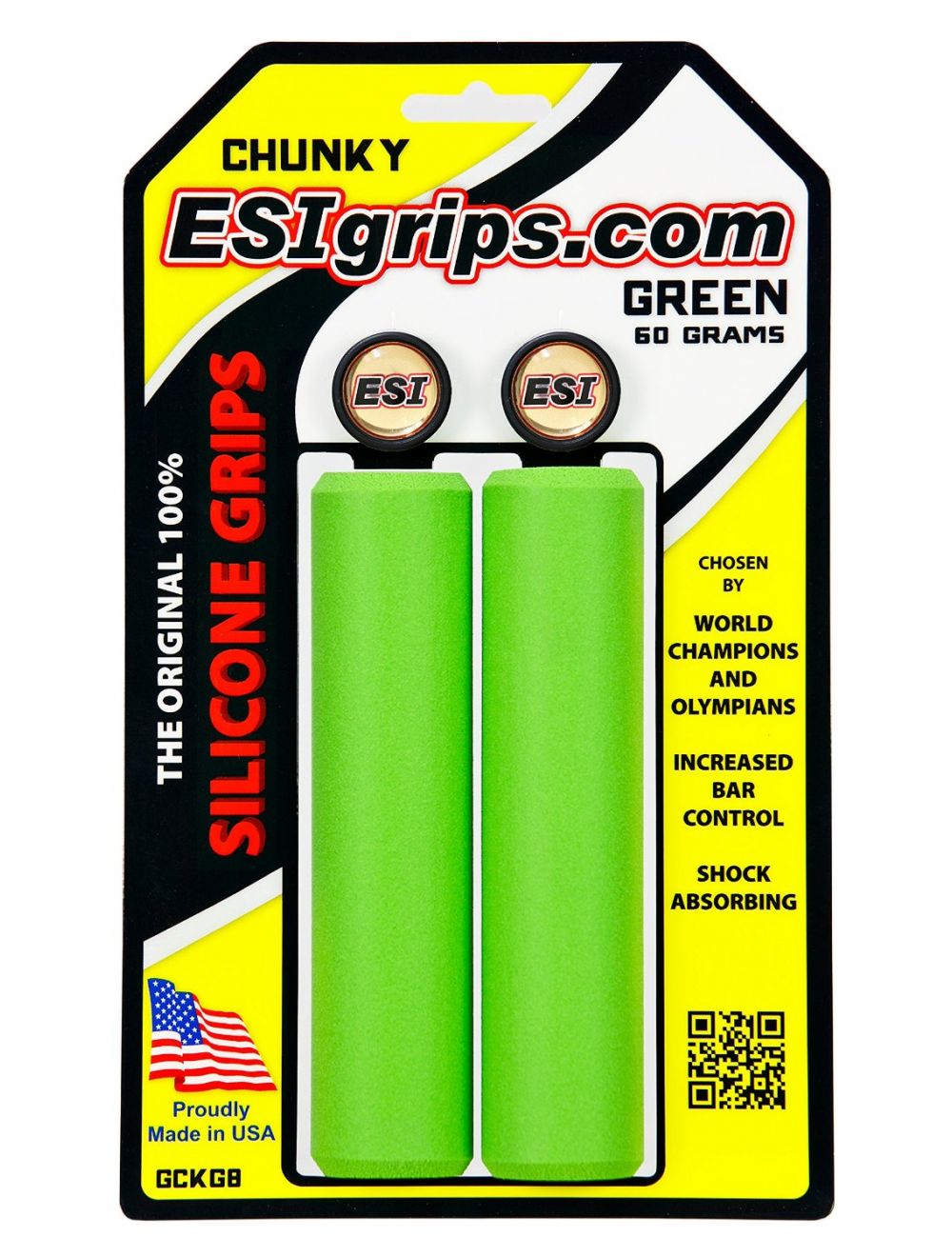 ESI Chunky Grips Green 60g - biket.co.za
