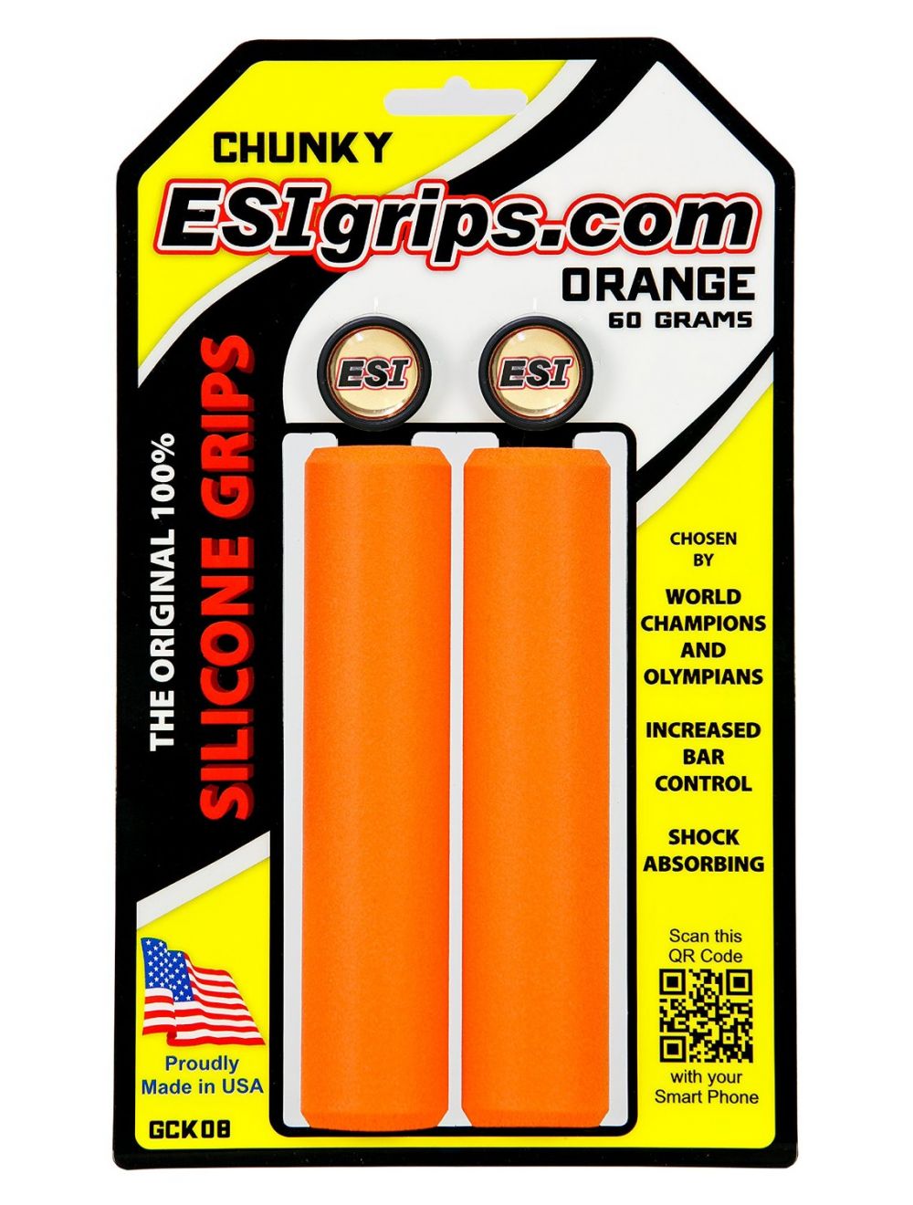 ESI Chunky Grips Orange 60g - biket.co.za