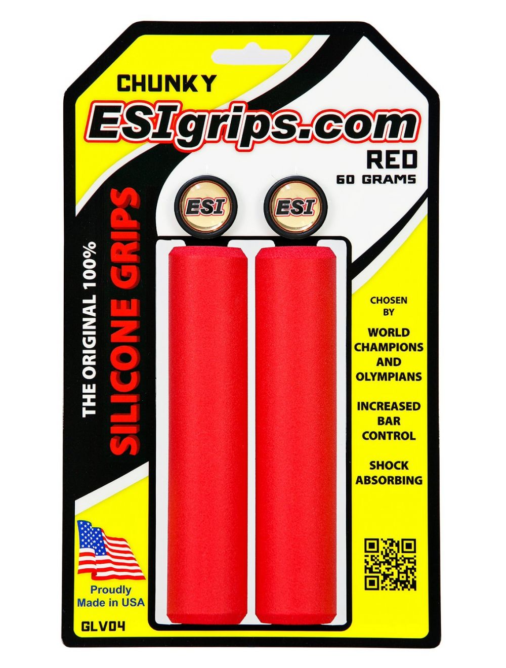 ESI Chunky Grips Red 60g - biket.co.za