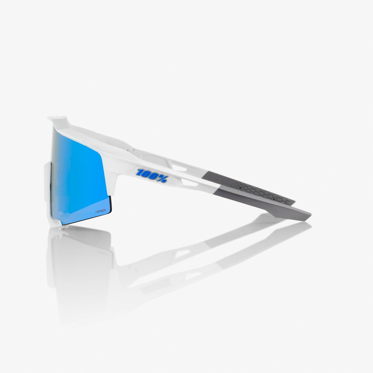 100% Speedcraft - Matte White - Hiper Blue Multilayer Mirror Lens - biket.co.za