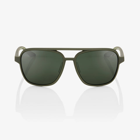 100% Kasia Aviator Round - Soft Tact Army Green - Grey Green Lens - biket.co.za