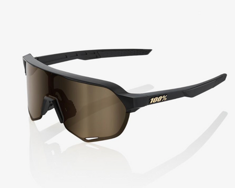 100% S2 - Matte Black - Soft Gold Mirror Lens - biket.co.za