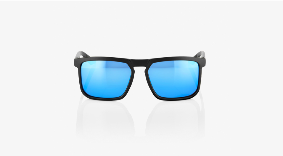 100% Renshaw Matte Black - Hiper Blue Multilayer Mirror Lens - biket.co.za