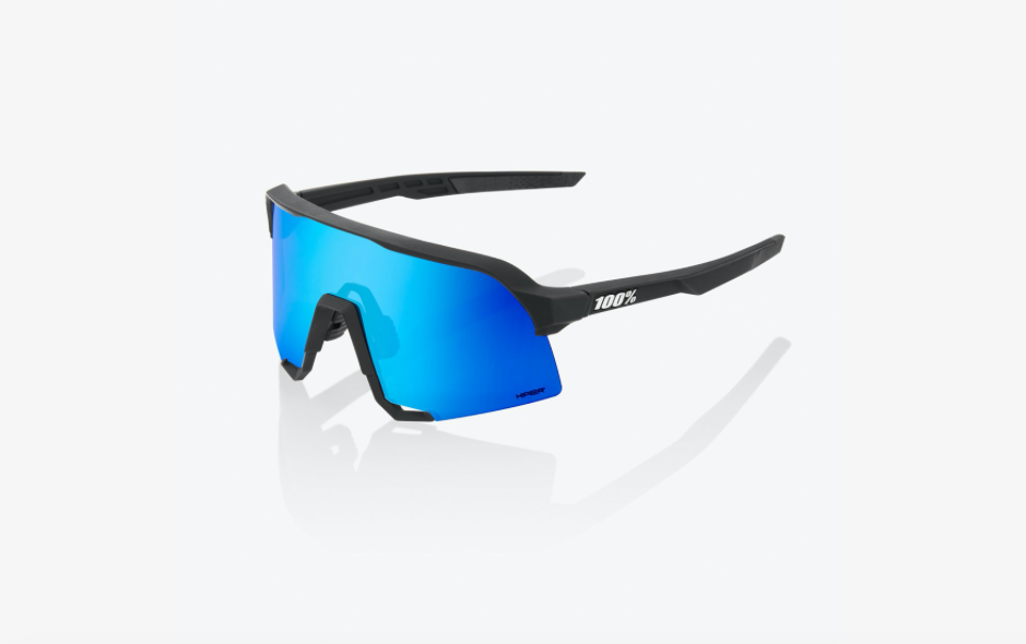 新品 100% S3 MATTE LLIC DIGITAL..... 100% S3 - Matte Black - Hiper Blue Multilayer Mirror Lens – biket