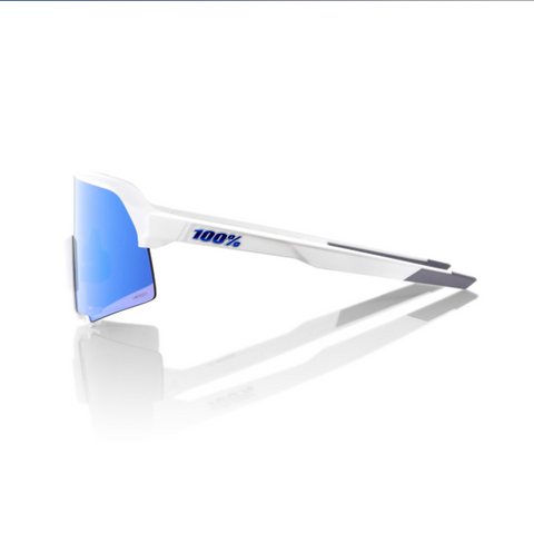 100% S3 - Matte White - Hiper Blue Multilayer Mirror Lens - biket.co.za