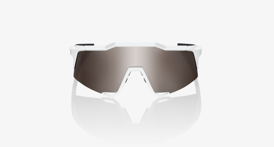100% Speedcraft - Matte White - Hiper Silver Mirror Lens - biket.co.za