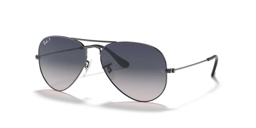 Ray-Ban Aviator Large Gun Metal - Blue/Grey Polarized - biket.co.za