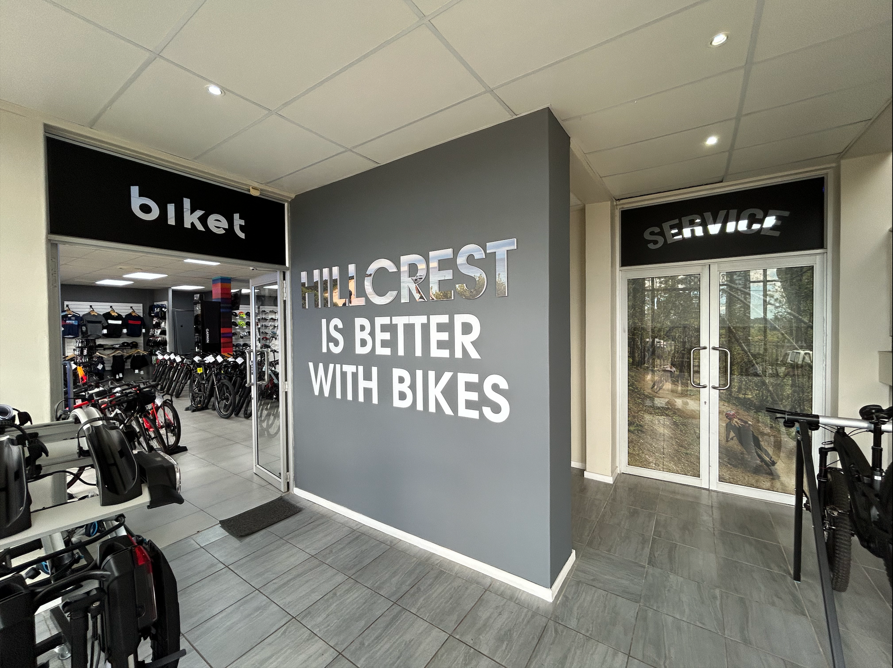 Entrance to Biket Hillcrest bicycle store and service centre