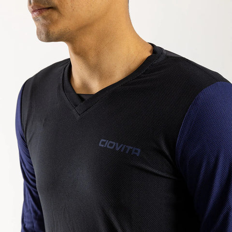 Ciovita Mens AR Long Sleeve Trail Tee- Black/ Navy - biket.co.za