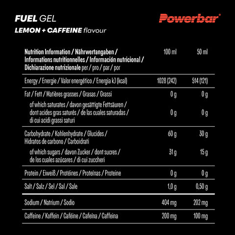 PowerBar Fuel Gel- Lemon + Caffeine 50ml