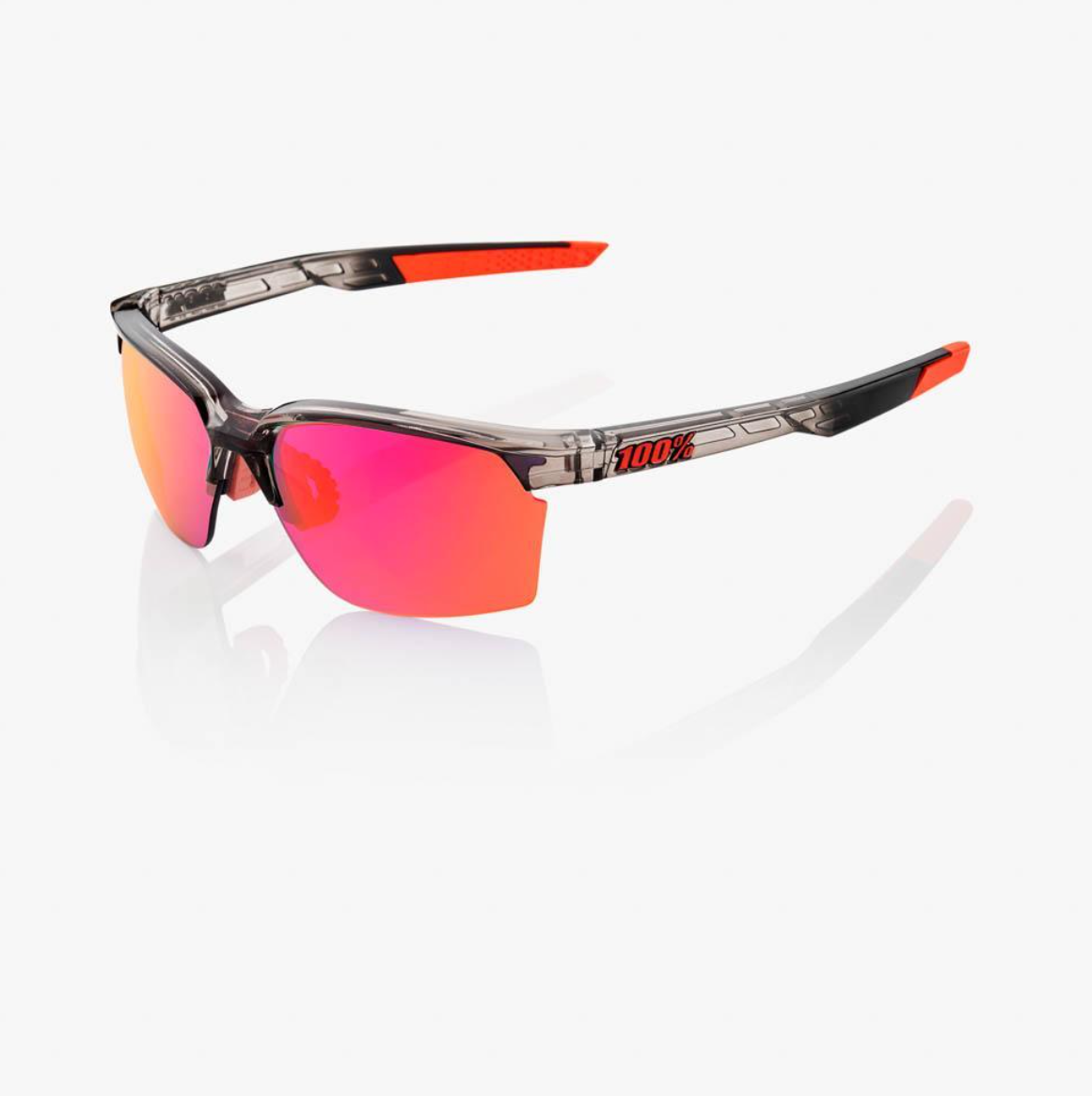 100% Sportcoupe - Polished Translucent Crystal Smoke - Purple Multilayer Mirror Lens - biket.co.za