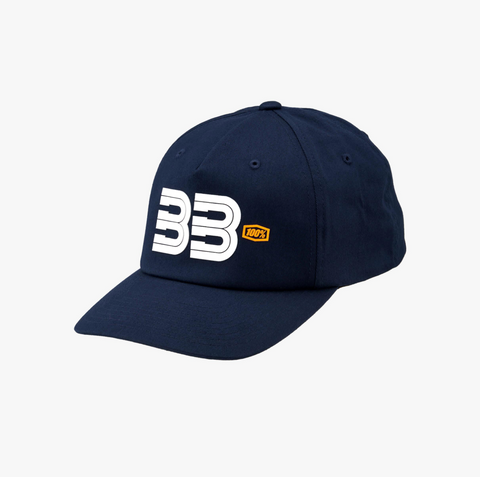 100% BB33 X-FIT FLEXFIT HAT - NAVY - L/XL