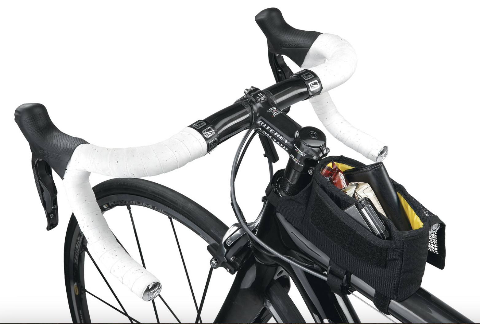 Topeak Tribag All Weather Handlebar Bag For Bikes - Black/Grey, Water-Resistant, Includes Rain Cover
