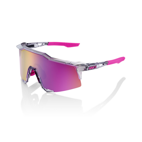 100% Speedcraft - Polished Translucent Grey (Tokyo Night) - Purple Multilayer Mirror Lens