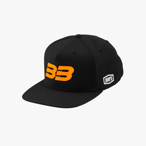 100% BB33 SNAPBACK HAT - BLACK/FLUO ORANGE - OS