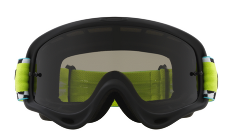 Oakley O Frame MX Goggles- Teal Checks Dark Grey Lens