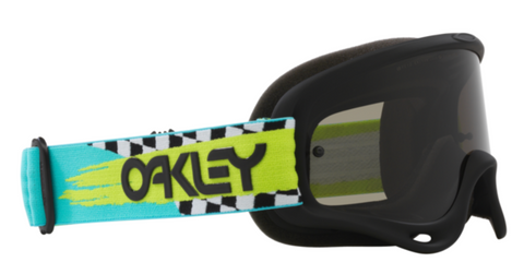 Oakley O Frame MX Goggles- Teal Checks Dark Grey Lens