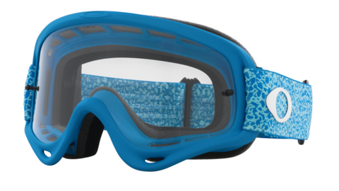 Oakley O Frame MX Goggles- Blue Crackle with Clear lens