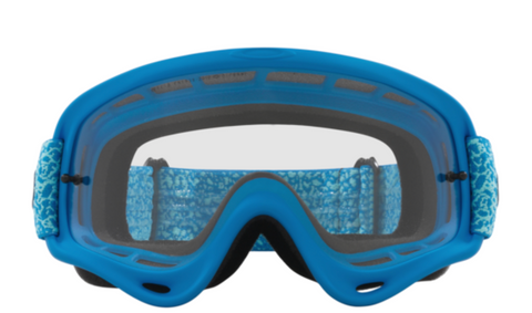 Oakley O Frame MX Goggles- Blue Crackle with Clear lens