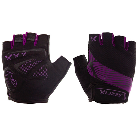 Lizzy Swerve – Ladies Short Finger Glove – Black & Lilac