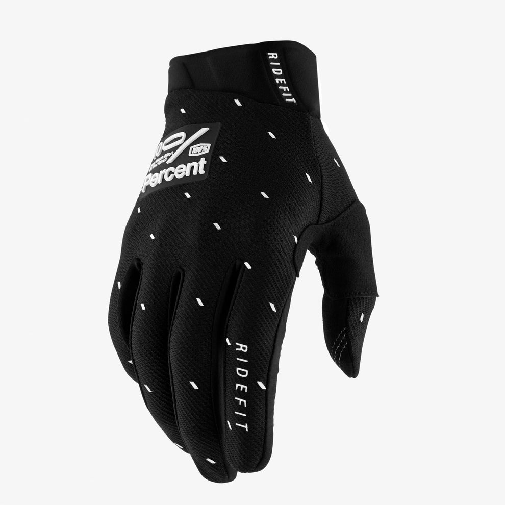 100% RIDEFIT Gloves Slasher Black - biket.co.za