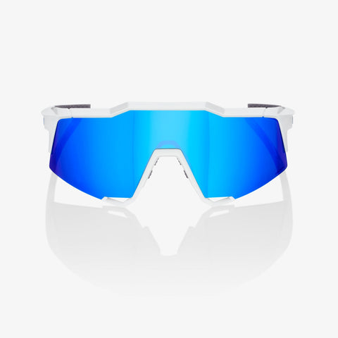 100% Speedcraft - Matte White - Hiper Blue Multilayer Mirror Lens - biket.co.za
