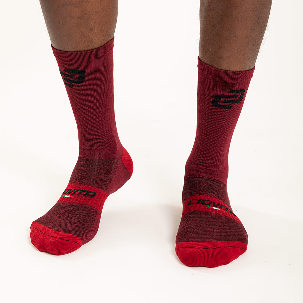 Ciovita Crew Cycling Socks- Bloodstone - biket.co.za