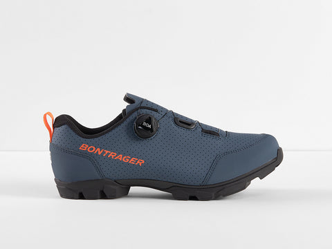 Bontrager Evoke Mountain Bike Shoes - Battleship Blue/Radioactive Orange - biket.co.za