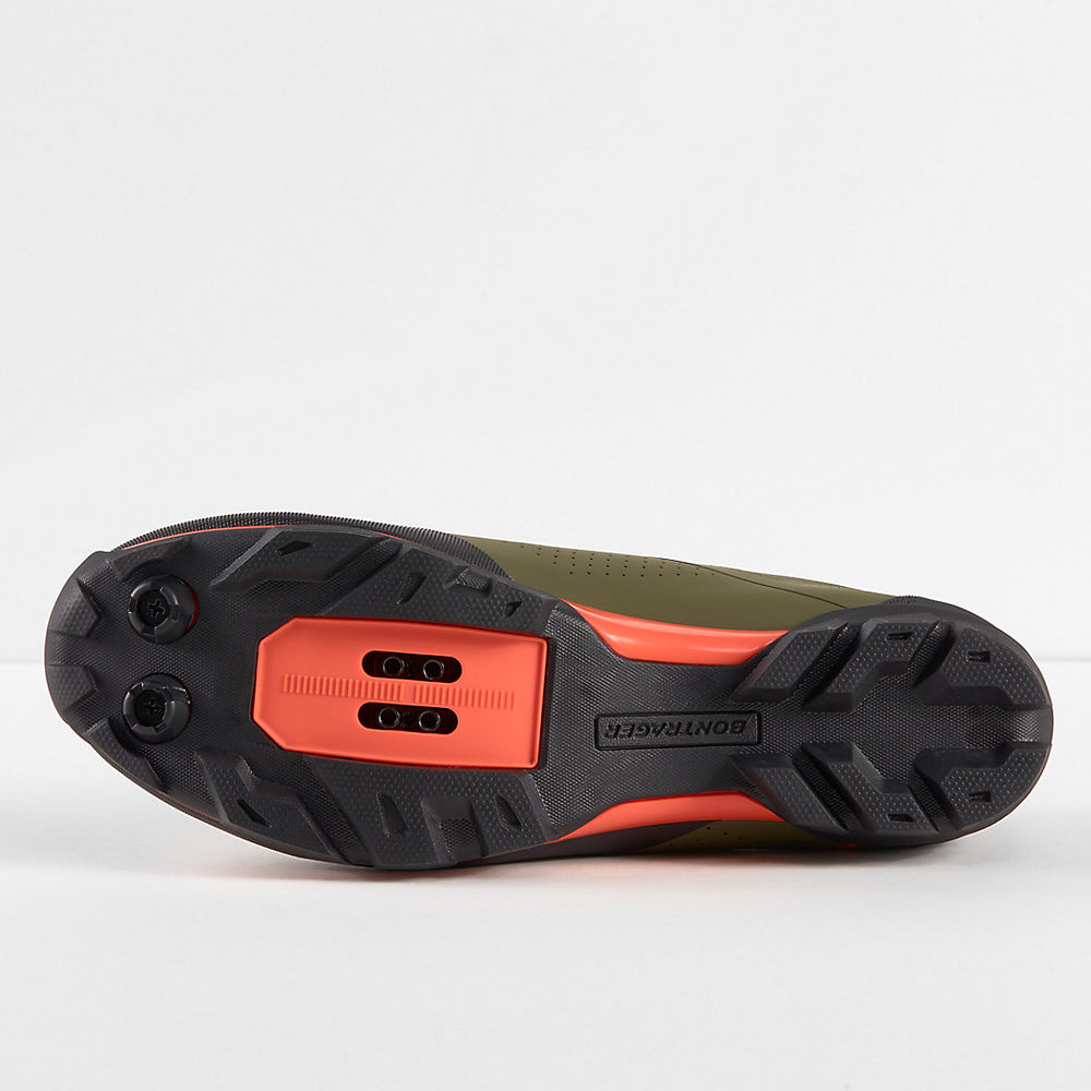 
                  
                    Bontrager Foray Mountain Bike Shoes - Olive Grey/Radioactive Orange - biket.co.za
                  
                