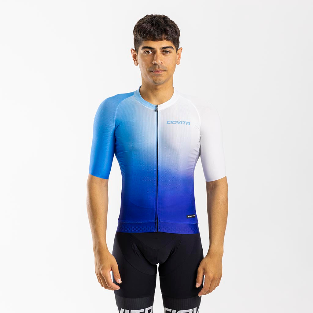 Ciovita Men's Punto Corsa Race Fit Jersey (Blue) - biket.co.za