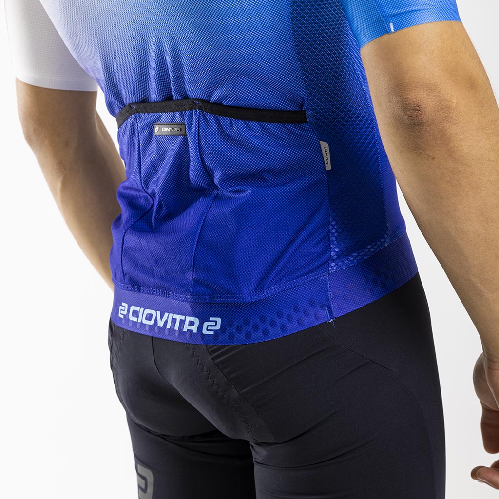 Ciovita Men's Punto Corsa Race Fit Jersey (Blue) - biket.co.za