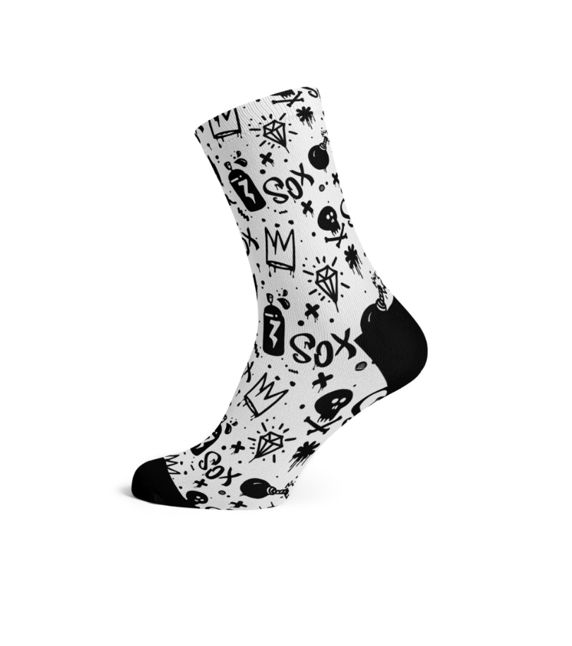 Sox- Doodle white socks - biket.co.za