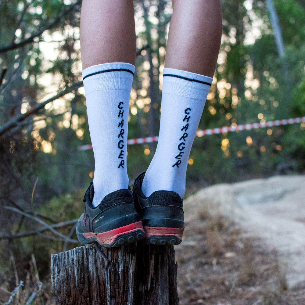 
                  
                    Charger socks- White Simple - biket.co.za
                  
                