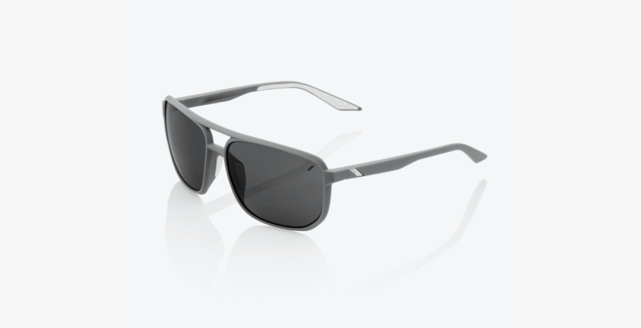 100% Konnor Aviator Square - Soft Tact Dark Haze - Smoke Lens - biket.co.za