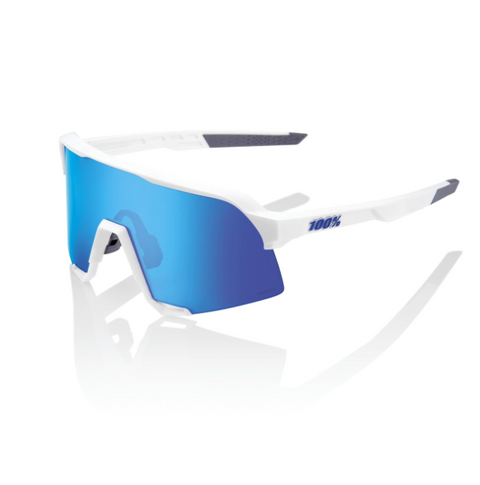 100% S3 - Matte White - Hiper Blue Multilayer Mirror Lens - biket.co.za