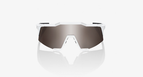 100% Speedcraft - Matte White - Hiper Silver Mirror Lens - biket.co.za