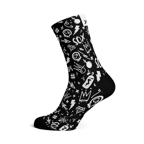 Sox- Doodle Black Socks