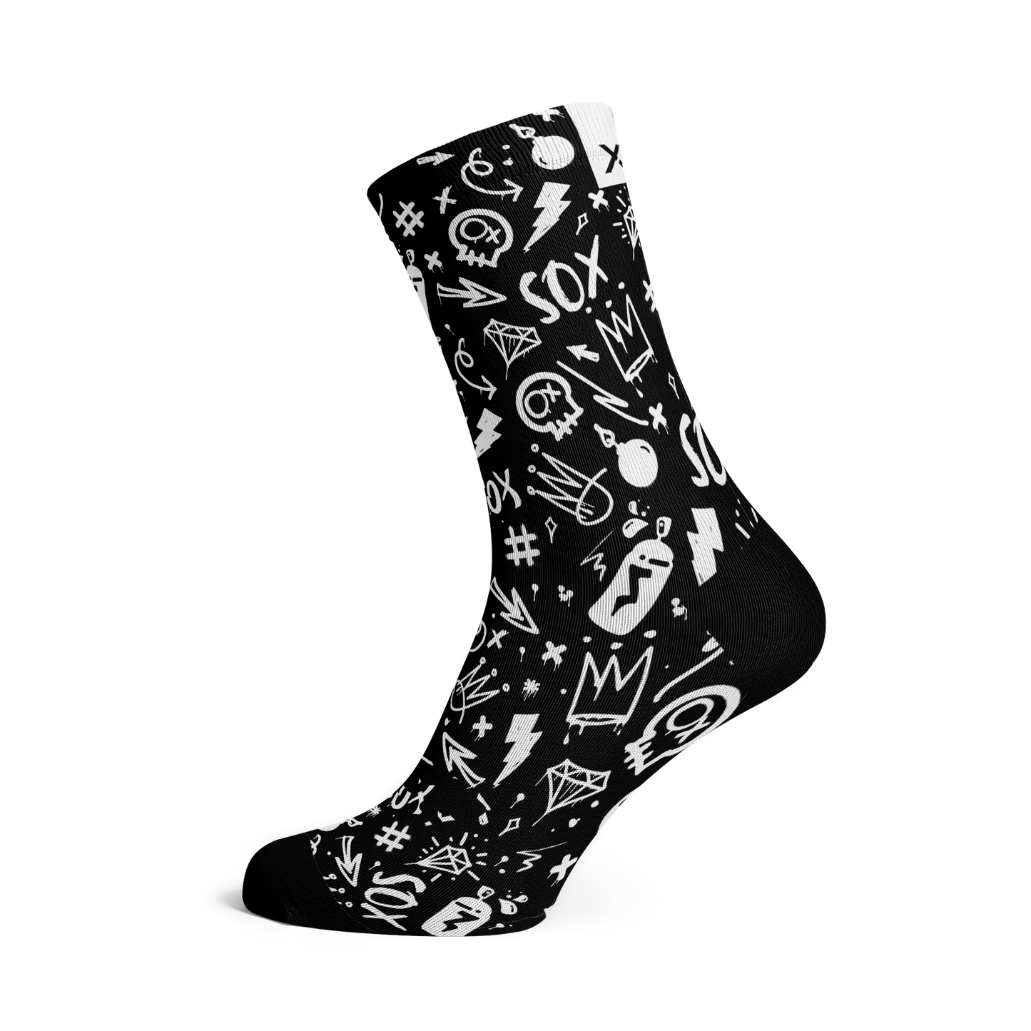 Sox- Doodle Black Socks - biket.co.za